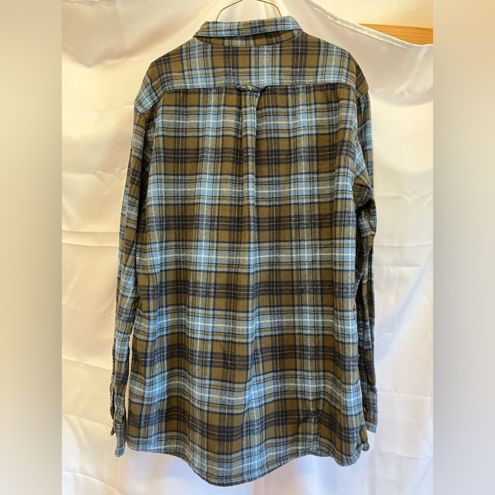 Eddie Bauer Blue and Brown Checkered Shirt - Picture 5 of 5